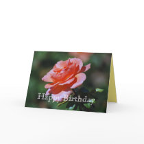 Happy Birthday Peach Rose Card