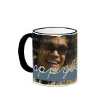 Happy Birthday Photo White Blue Cut Outs Coffee Mug
