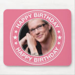 Happy Birthday picture Frame in Pink Mouse Pads
