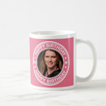 Happy Birthday picture Frame in Pink Mug