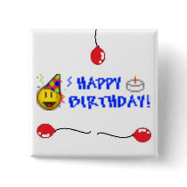 Happy Birthday! Pin buttons by anteater_store Happy Birthday! Pin buttons