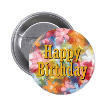 Happy Birthday Pinback Buttons
