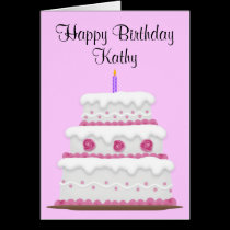 Happy Birthday Pink Cake cards