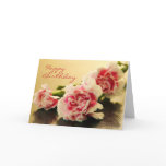 Happy Birthday Pink Carnations Floral Greeting Card