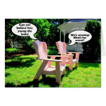 Happy Birthday, Pink Chairs Humor Greeting Cards