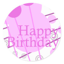 Happy Birthday Pink Fun Sticker