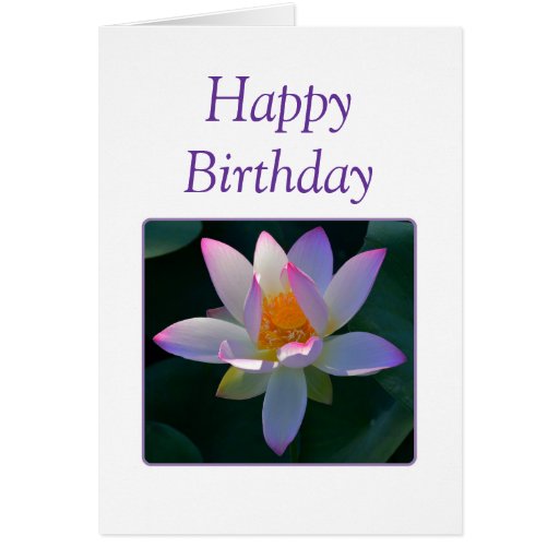 Happy Birthday Pink Lotus Flower Card Zazzle