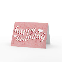 happy birthday : pink paisley : cards