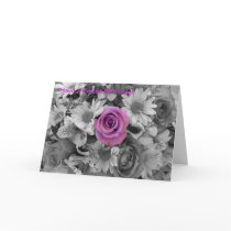 Happy Birthday- Pink Rose Greeting Cards