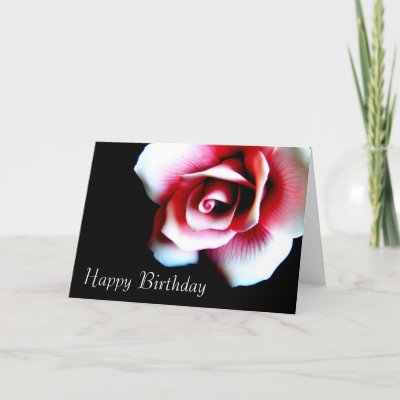 Happy Birthday Pink Rose Greeting Card by indolilly