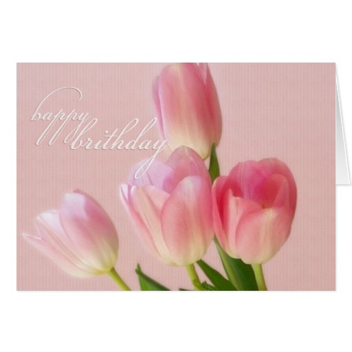 pink tulips birthday card
