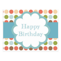 Happy Birthday (poka dots) postcards
