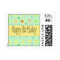 Happy Birthday - Polka Dot Design Stamp