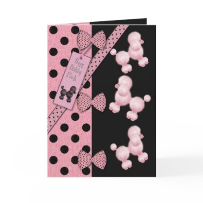 Happy Birthday Poodle greeting cards