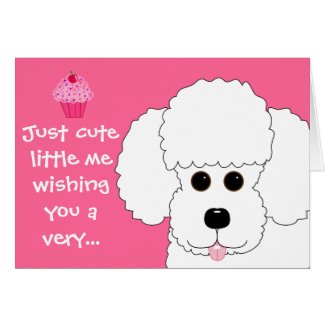 Happy Birthday! Poodle Dog Art Card