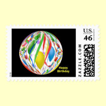 Happy Birthday postage by dndartstudio Happy Birthday postage