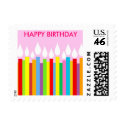 Happy Birthday Postage Stamp - Pink by SquirrelHugger Happy Birthday Postage Stamp - Pink