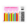 Happy Birthday Postage Stamp - Pink