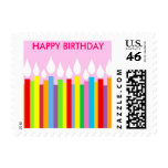 Happy Birthday Postage Stamp - Pink