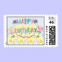 Happy Birthday Postage Stamps stamps