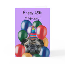 Happy Birthday pug dog greeting card