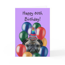 Happy Birthday Pug greeting card