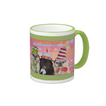 Happy Birthday Pug Ringer Mug