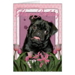 Happy Birthday - Pug - Ruffy Greeting Cards