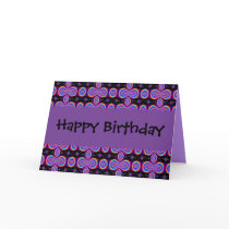 Happy Birthday purple and  black fractal cards