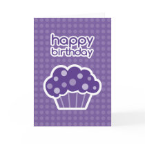 happy birthday purple cupcake cards