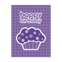 happy birthday purple cupcake postcard postcards