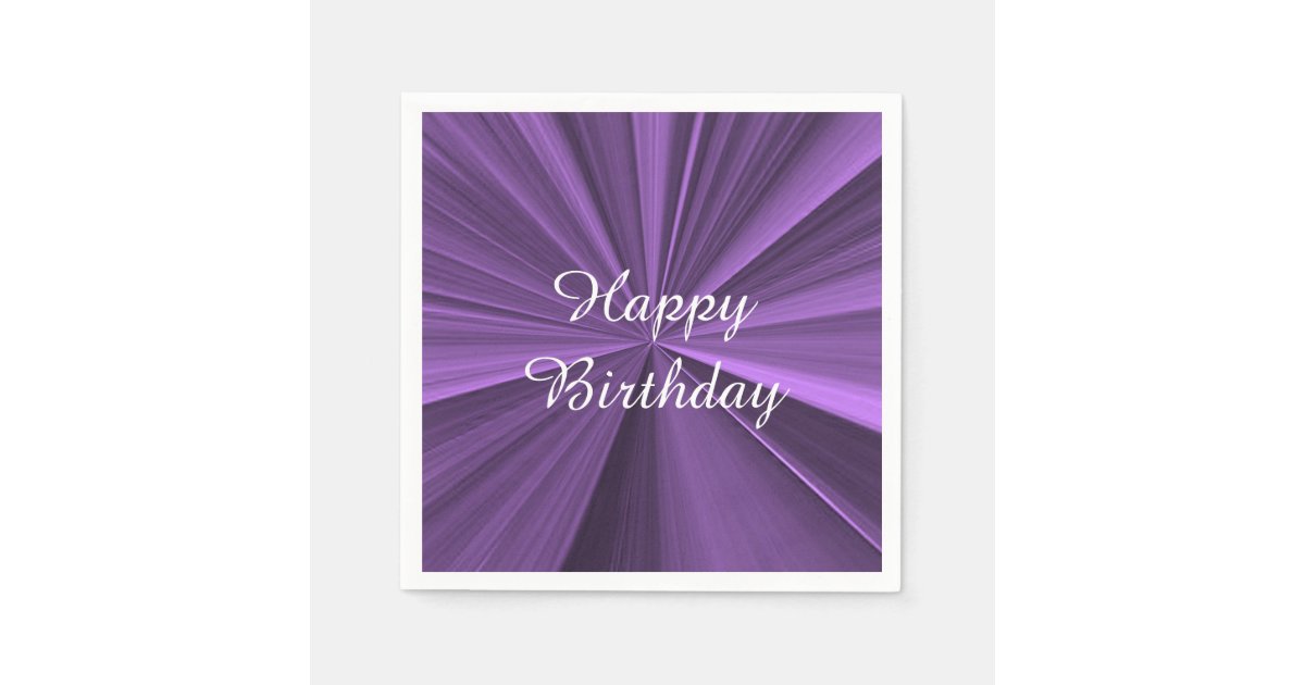 Happy Birthday Purple Paper Napkins by Janz Zazzle