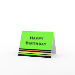 Happy Birthday Rainbow Stripes Greeting Card