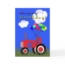 Happy Birthday Red Tractor Card