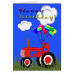 Happy Birthday Red Tractor Card