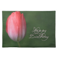 happy birthday red tulip flower placemats