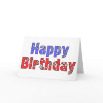 Happy Birthday Red, White & Blue cards