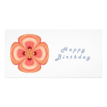 Happy Birthday RedRose PinkRose Petal Art Personalized Photo Card