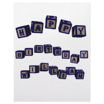 Happy Birthday Richard toy blocks in blue Letterhead Template