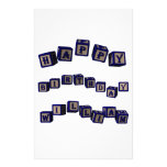 Happy Birthday Richard toy blocks in blue Stationery Paper