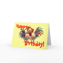 HAPPY BIRTHDAY ROOSTERS by SHARON SHARPE Cards