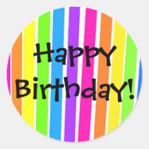 Happy Birthday Round Stickers