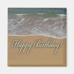 Happy Birthday Sand Beach Refrigerator Magnet