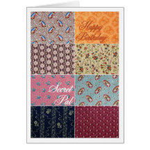 Happy Birthday Secret Pal Crazy Quilt Cards