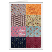 Happy Birthday Secret Sister Crazy Quilt Card