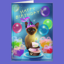 Happy Birthday Siamese Kitten cards