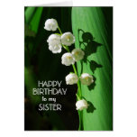 Happy Birthday Sister Lily of the Valley Greeting Cards