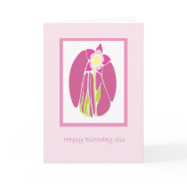 Happy Birthday Sister, Pink Flowers cards