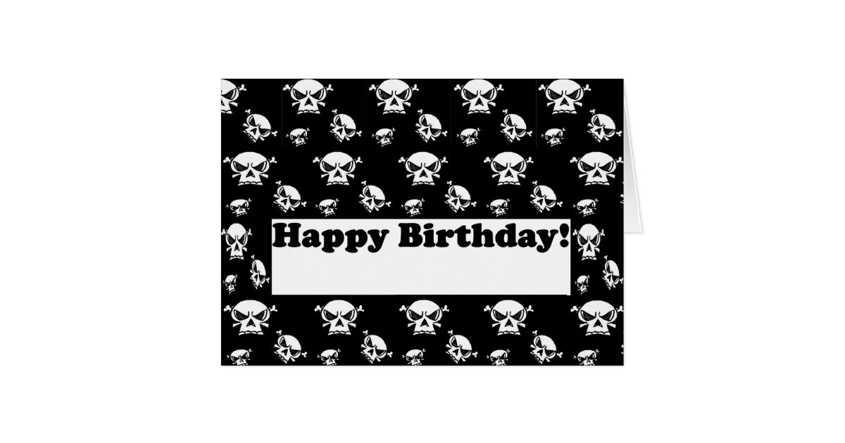 Happy Birthday Skulls Template Card | Zazzle