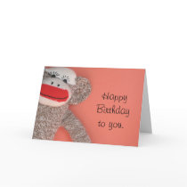 Happy Birthday Sock Monkey cards